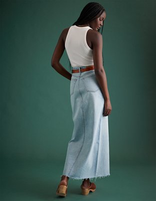 AE77 Premium Denim Maxi Skirt