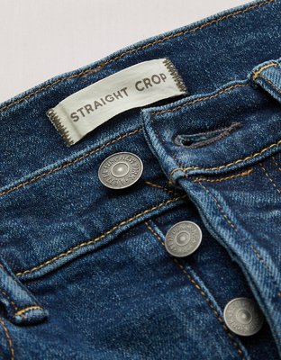 AE77 Crop Jean Straight de Primera Calidad
