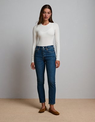 AE77 Premium Straight Crop Jean