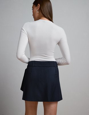 AE77 Premium Belted Wrap Mini Skirt