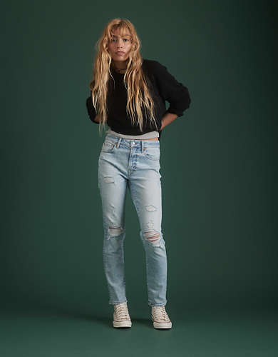 SpringTTC Women's Plus Size Slim Fit Hole Bagi Curve Destructed Ripped Jeans