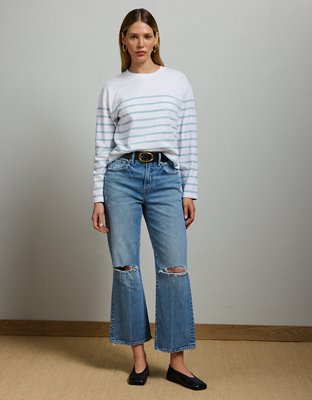 AE77 Premium Bootcut Crop Jean