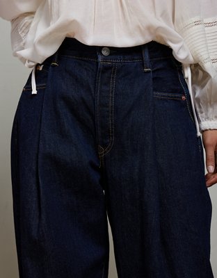 AE77 Premium Pleated Barrel Jean