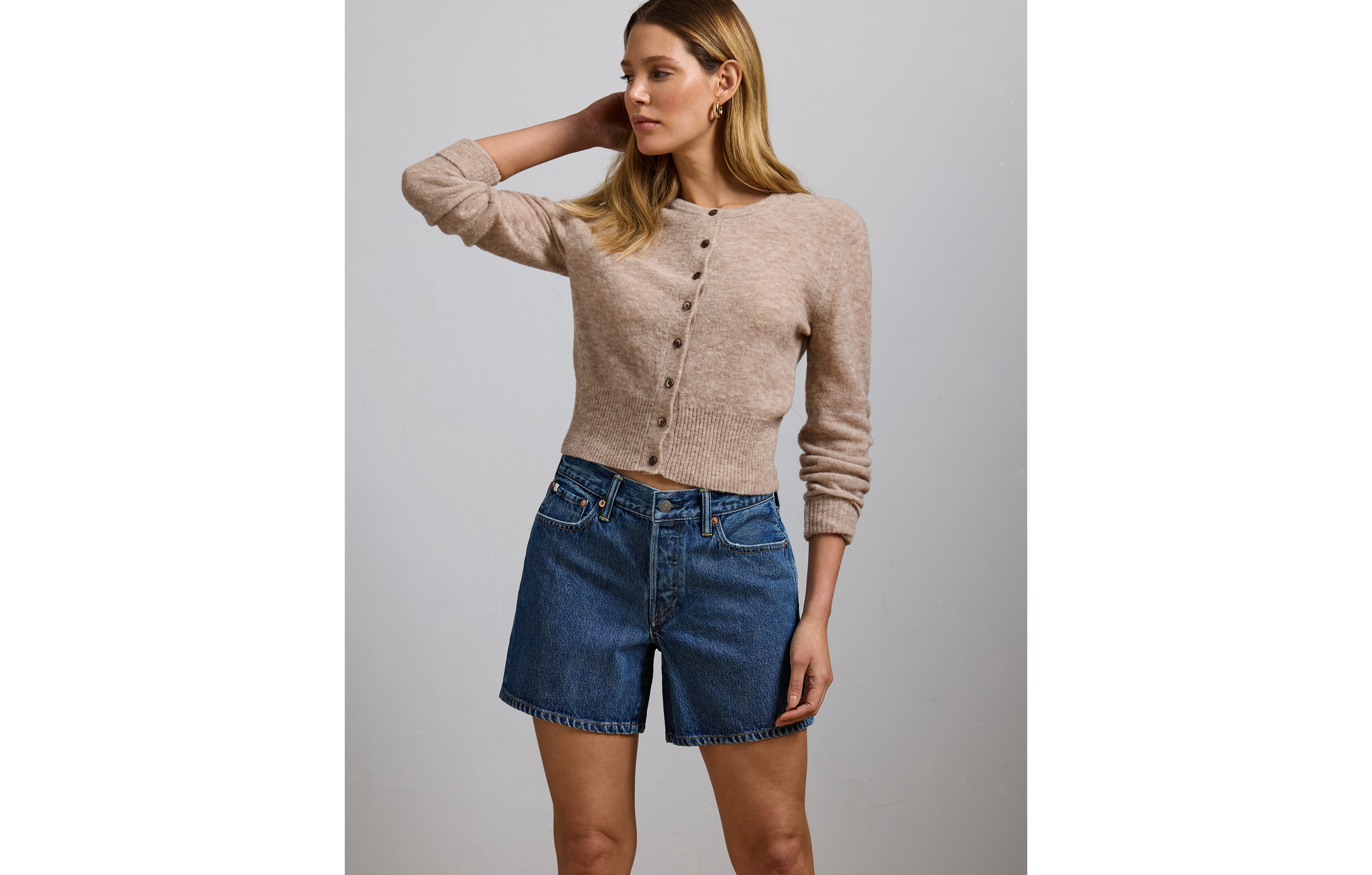 AE77 Premium Classic Long Denim Short