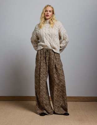 AE77 Premium Silk Leopard Pant