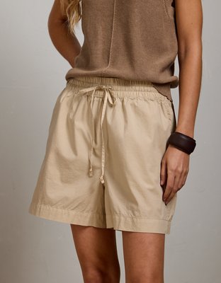 Short à ceinture élastique en popeline haut de gamme AE77