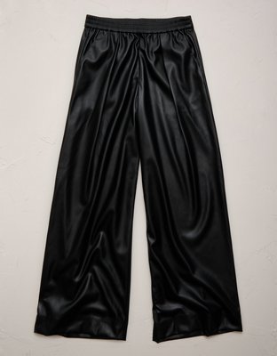 AE77 Faux Leather Pull On Pant