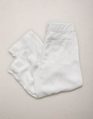 AE77 High-Waisted Tapered Linen-Blend Pant