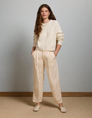 AE77 High-Waisted Tapered Linen-Blend Pant from American Eagle - $138
