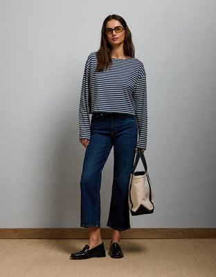 AE77 Premium Bootcut Crop Jean