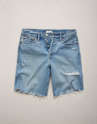 AE77 Premium Super High-Waisted Baggy Bermuda Denim Short