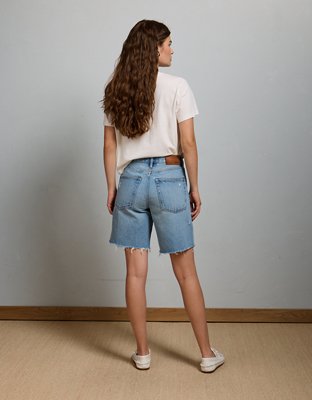 AE77 Premium Super High-Waisted Baggy Bermuda Denim Short