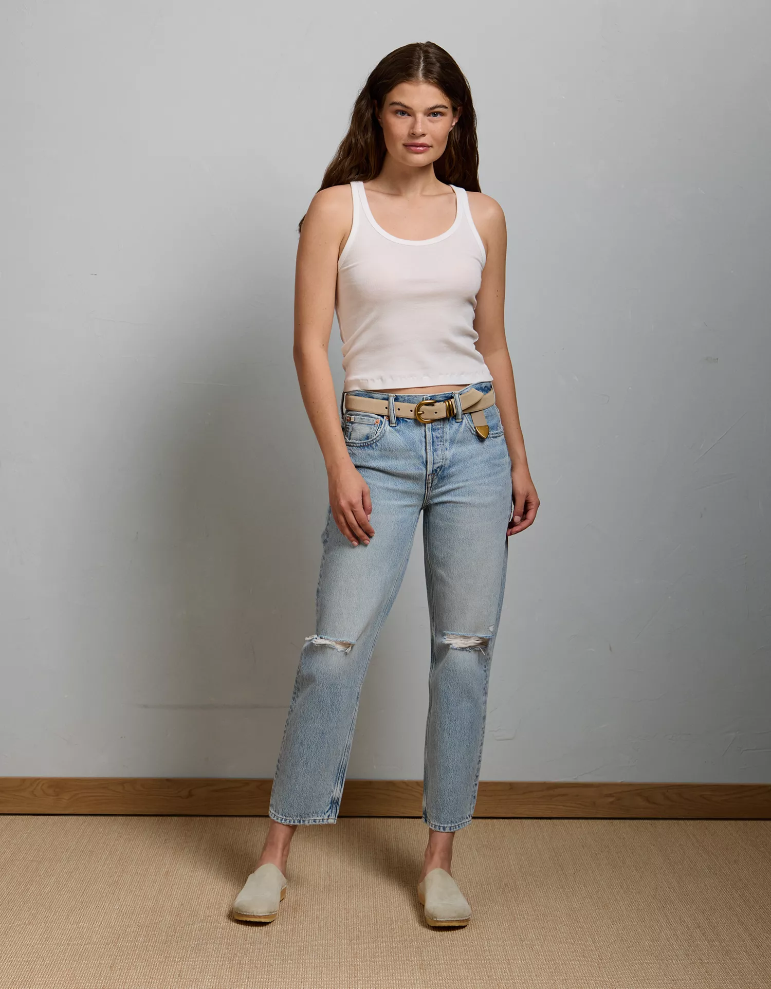 AE77 Premium Straight Ankle Jean