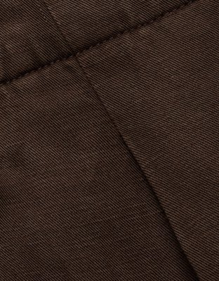 AE77 High-Waisted Linen Pleated Ankle Pant