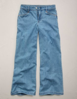 AE77 Super High-Waisted Chambray Palazzo Pant