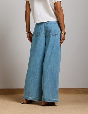 AE77 Super High-Waisted Chambray Palazzo Pant
