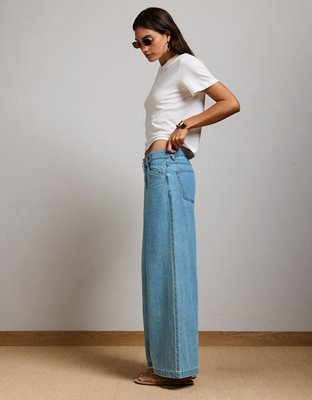 AE77 Super High-Waisted Chambray Palazzo Pant