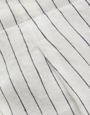 AE77 High-Waisted Linen Pleated Ankle Pant