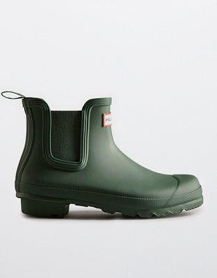 Hunter chelsea boots discount green