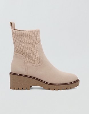 MIA Kara Knit Cuff Lug Sole Chelsea Boot