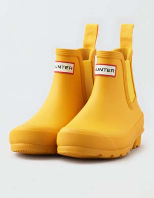 hunter yellow chelsea boots