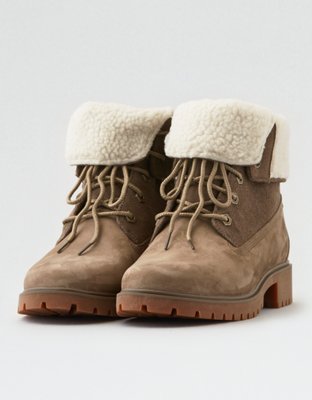 timberland fleece fold down boots