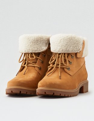 timberland fleece fold down boots