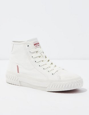 White high store top skechers