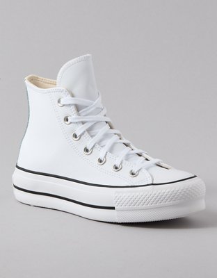 Converse Chuck Taylor Leather All Star Platform Lift High Top Sneaker Women s White 7