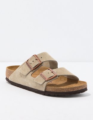 Birkenstock Taupe Suede Soft Footbed Arizona Sandals