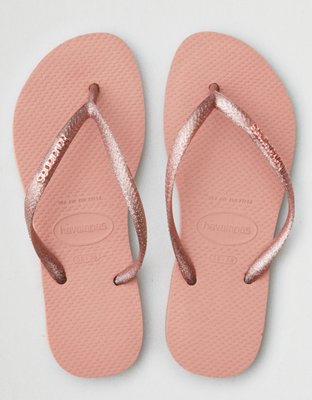 havaianas slim metallic rose gold