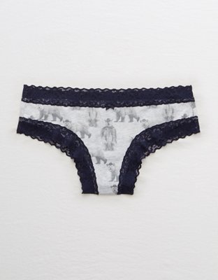 Aerie Lace Trim Cotton Cheeky Underwear