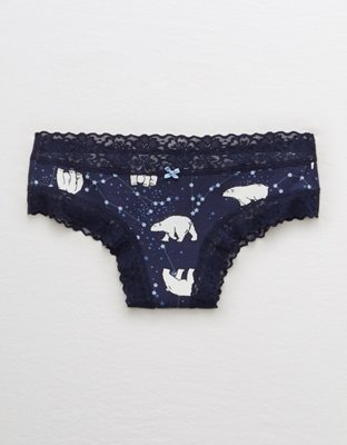 Aerie Lace Trim Cotton Cheeky Underwear