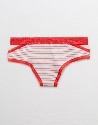 Aerie Lace Trim Cotton Cheeky Underwear