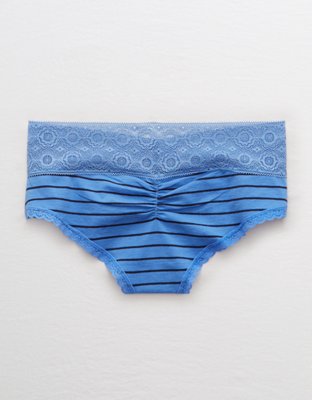Aerie Cotton Lace Trim Cheeky Underwear