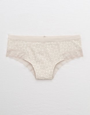 Aerie Cotton Lace Trim Cheeky Underwear