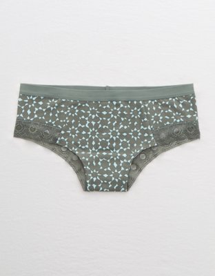 Aerie Cotton Lace Trim Cheeky Underwear