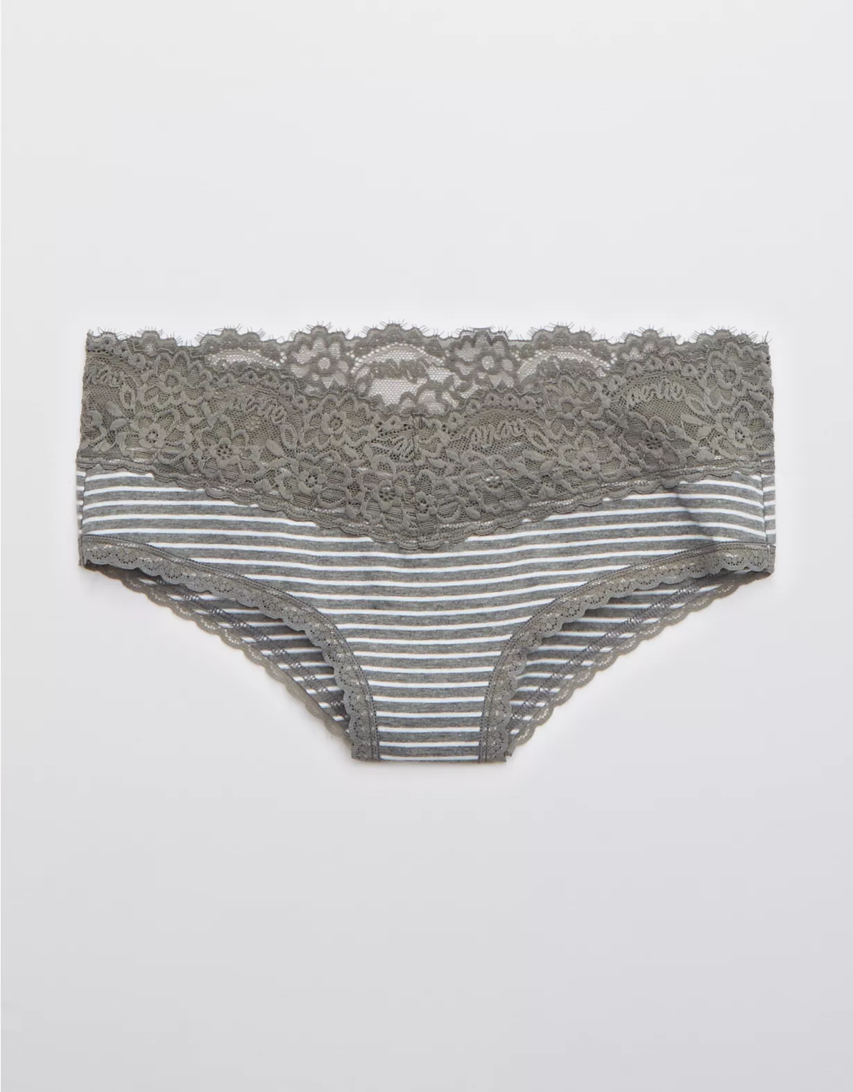 Aerie Cotton Eyelash Lace Striped Cheeky Underwear