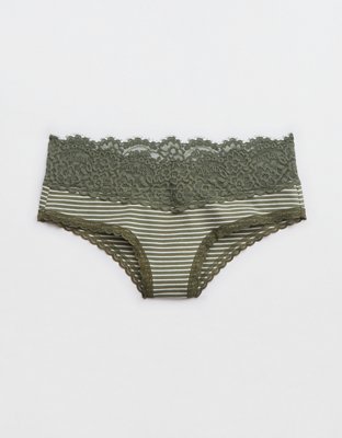 Aerie Sugar Cookie Lace Shine Cheeky Underwear