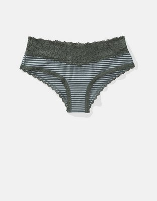 Shop Aerie Cotton Eyelash Lace Cheeky Underwear online