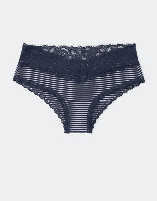 Aerie Undie Cheeky con encaje Holiday Best en punto elástico