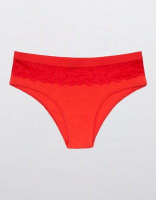Aerie Ribbed Cotton Fa La Lace Cheeky Underwear