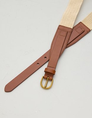 Ceinture en cuir et raphia haut de gamme AE77