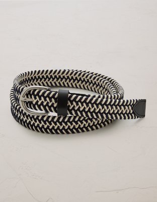AE77 Black & White Woven Belt