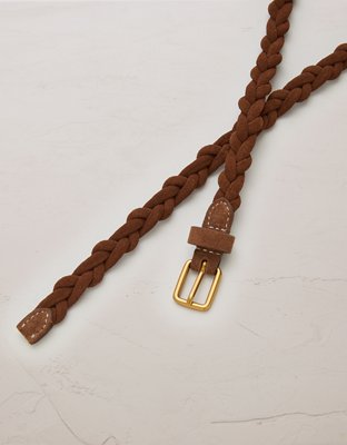 AE77 Thin Braided Suede Belt