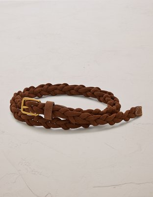 AE77 Thin Braided Suede Belt