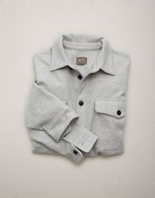Женские куртки American Eagle AE77 Oversized Shacket, цвет: Меланжевый серый — фото 5