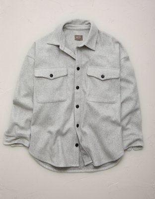 Женские куртки American Eagle AE77 Oversized Shacket, цвет: Меланжевый серый — фото 4