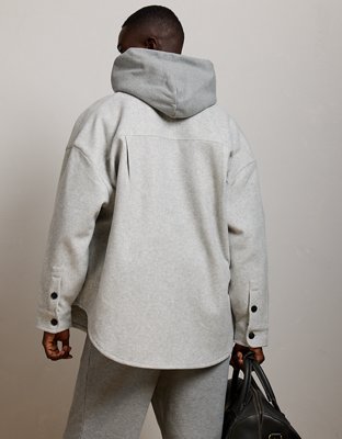 Женские куртки American Eagle AE77 Oversized Shacket, цвет: Меланжевый серый — фото 3
