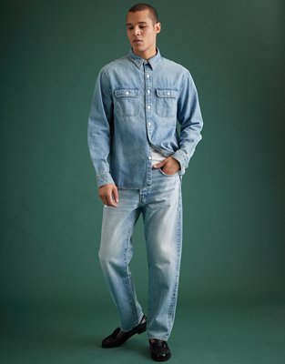 Light-wash loose-fit jeans - Man